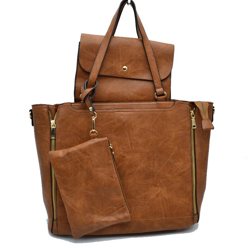 3 in 1 Side Zipper Women’s Tote Handbag set - Tote Bag