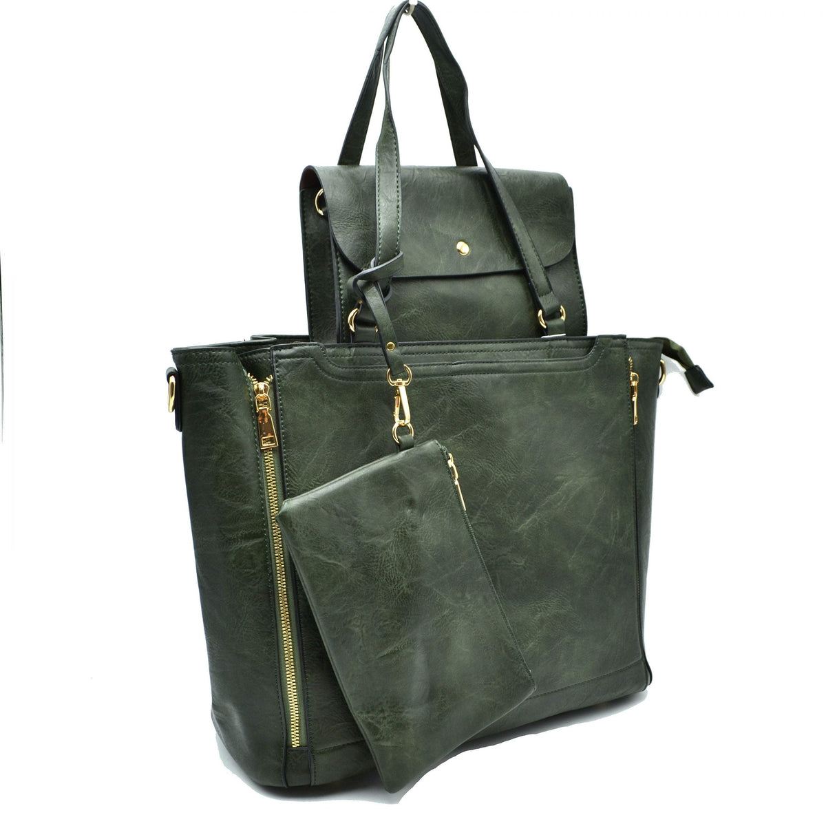 3 in 1 Side Zipper Women’s Tote Handbag set - Tote Bag