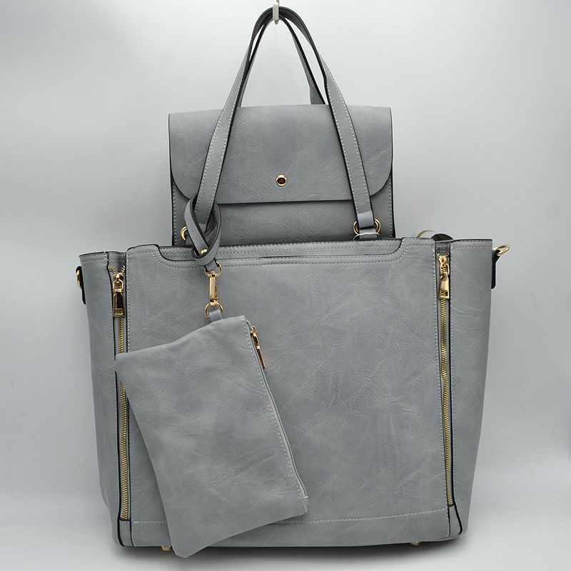 3 in 1 Side Zipper Women’s Tote Handbag set - Tote Bag