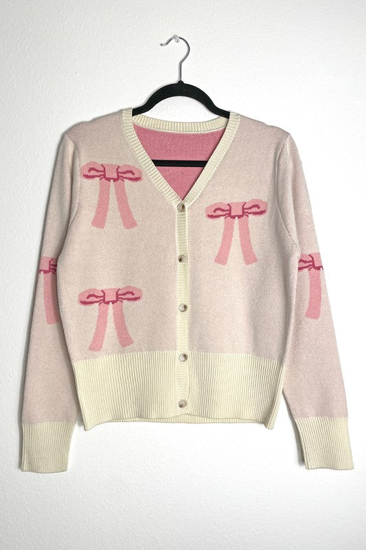 Cropped knit bow cardigan - Charming Charlie