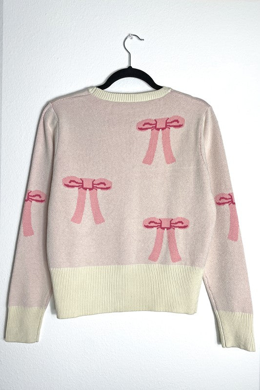 Cropped knit bow cardigan - Charming Charlie