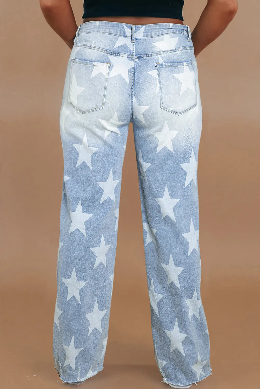 Plus Size Star Straight Leg Jeans with Pockets - Charming Charlie