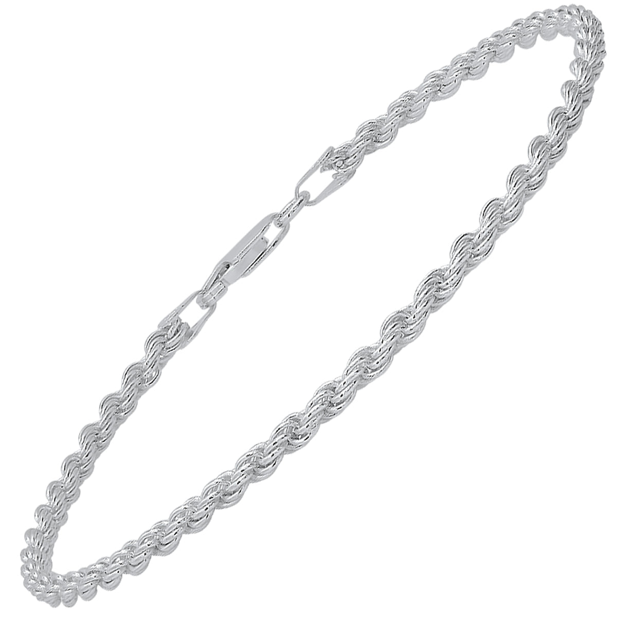 Mens Sterling Silver Italian 8.5" Thick Rope Chain Bracelet - Charming Charlie