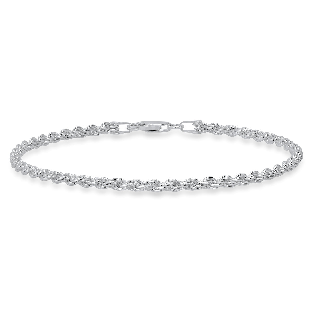 Mens Sterling Silver Italian 8.5" Thick Rope Chain Bracelet - Charming Charlie