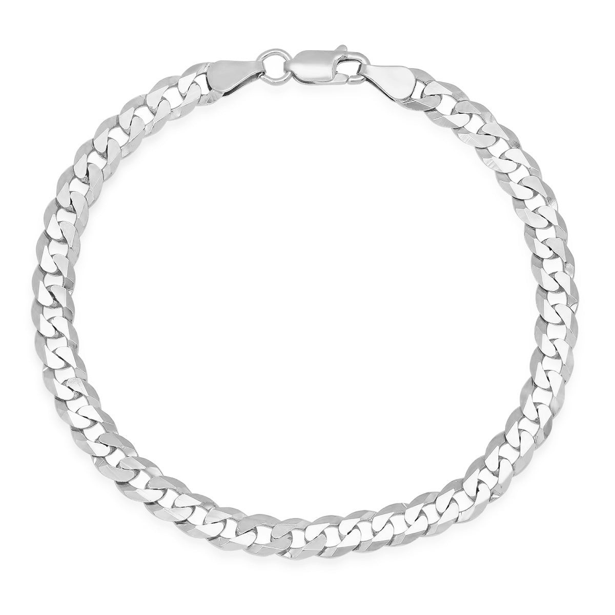 Mens Sterling Silver Italian 8.5" Thick Miami Cuban Curb Chain Bracelet - Charming Charlie