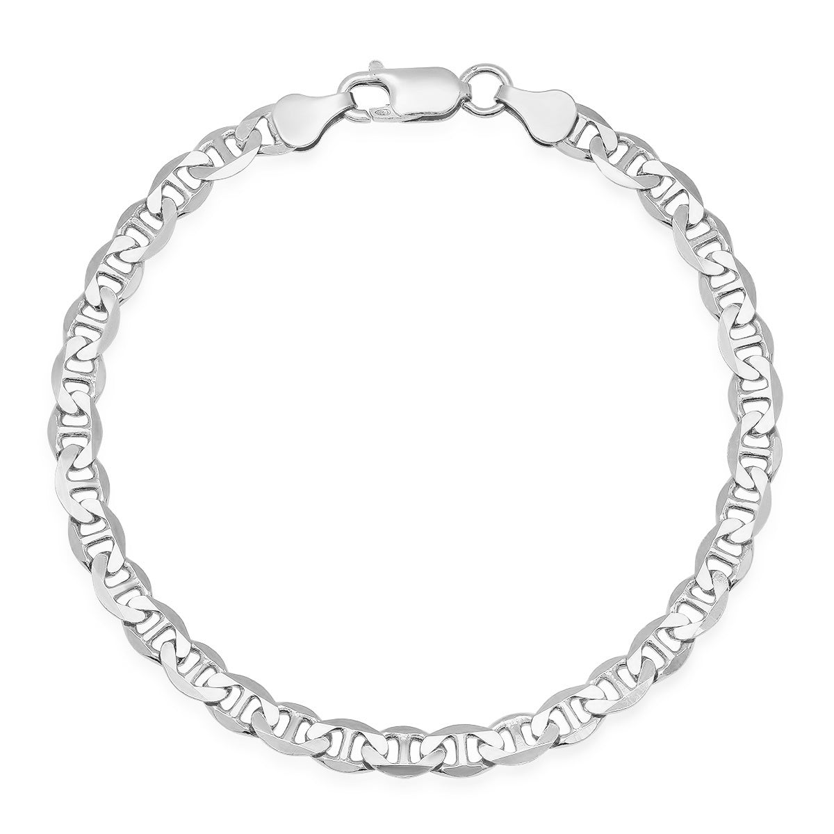 Mens Sterling Silver Italian 8.5" Thick Gucci Mariner Chain Bracelet - Charming Charlie