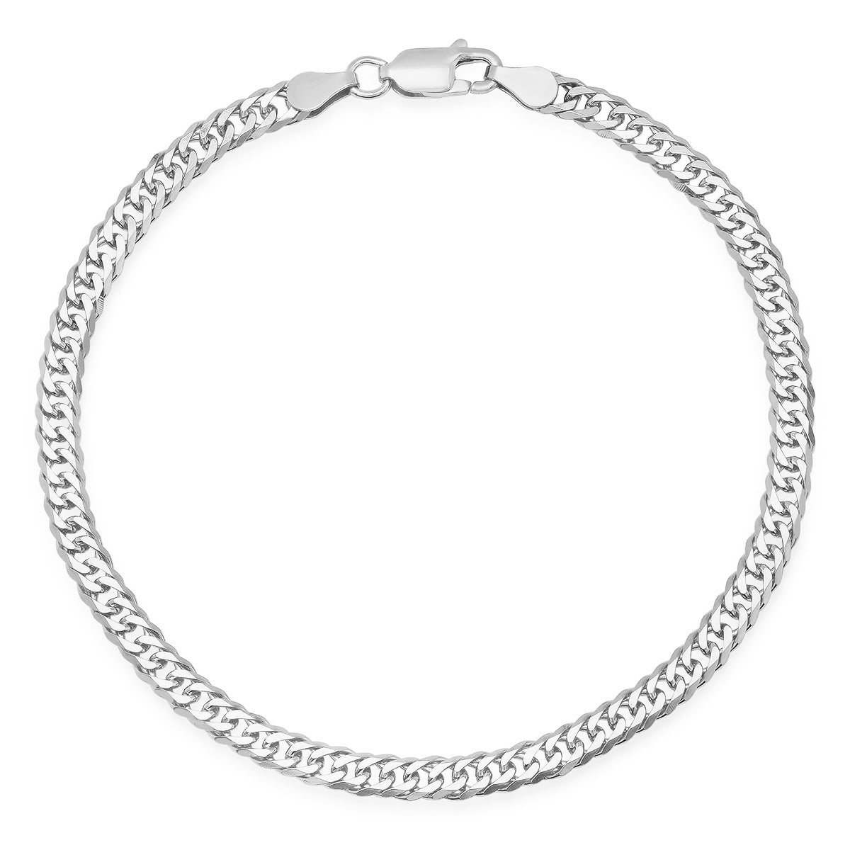 Mens Sterling Silver Italian 8.5" Miami Cuban Double Chain Bracelet - Charming Charlie