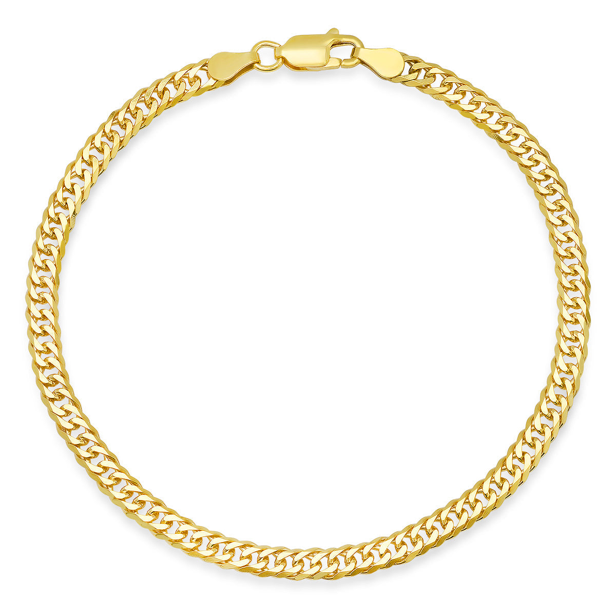 Mens Sterling Silver Italian 8.5" Miami Cuban Double Chain Bracelet - Charming Charlie