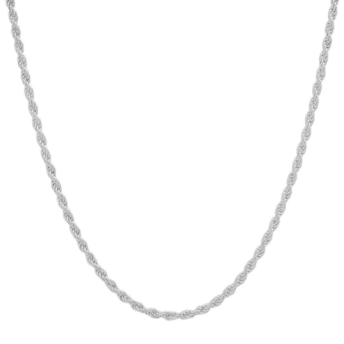 Sterling Silver Italian Unisex Rope Chain - 18"-30" - Charming Charlie
