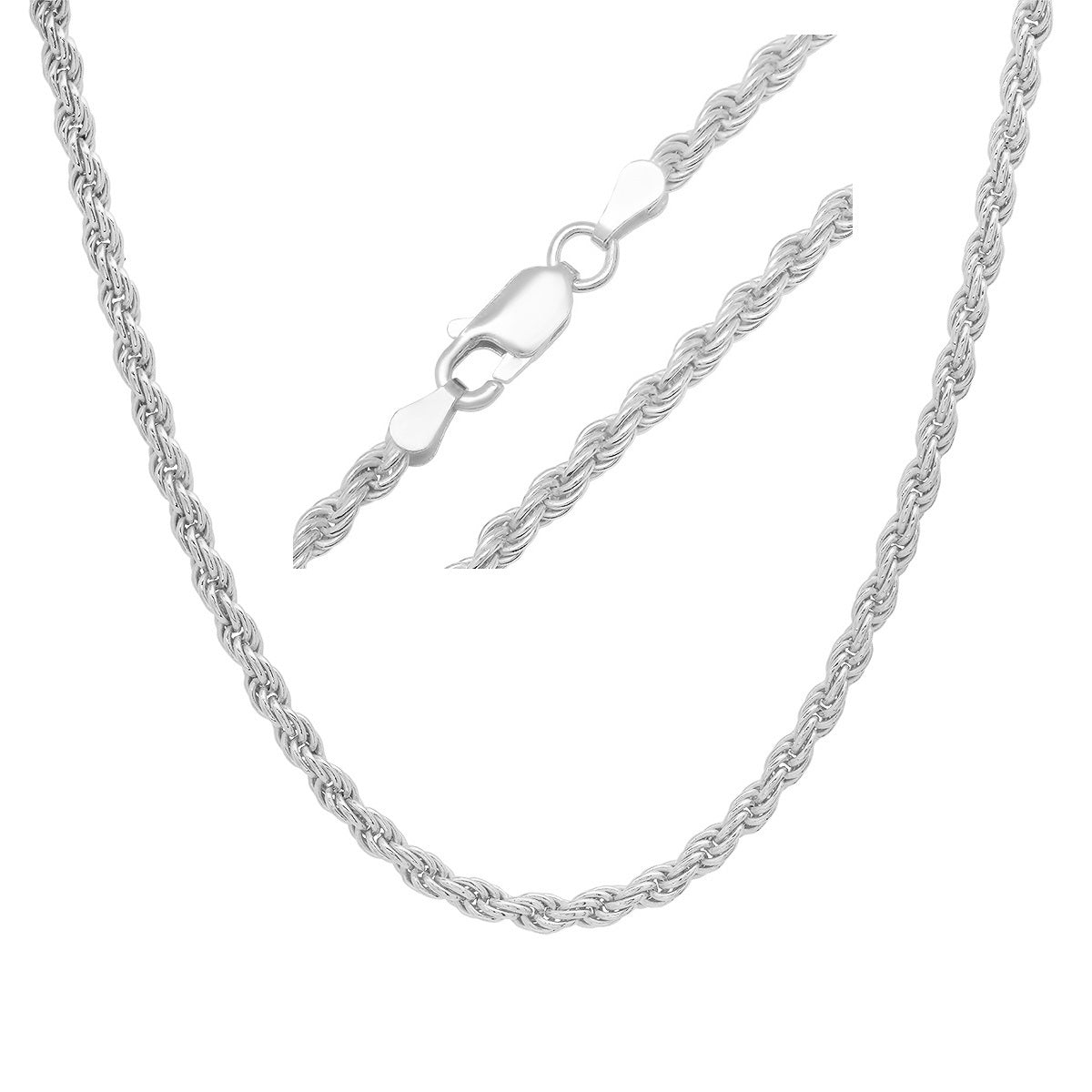 Italian Sterling Silver Thick/Heavy Rope Chain - 22"-30" - Charming Charlie