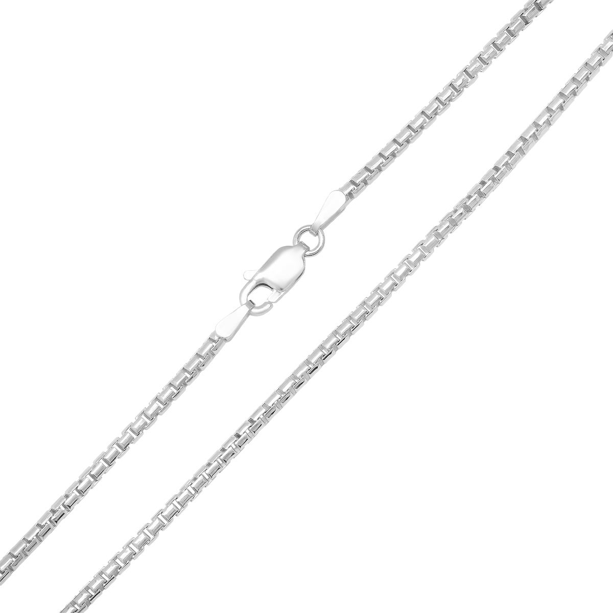 Sterling Silver Italian Unisex Round Box Chain - 18"-24" - Charming Charlie