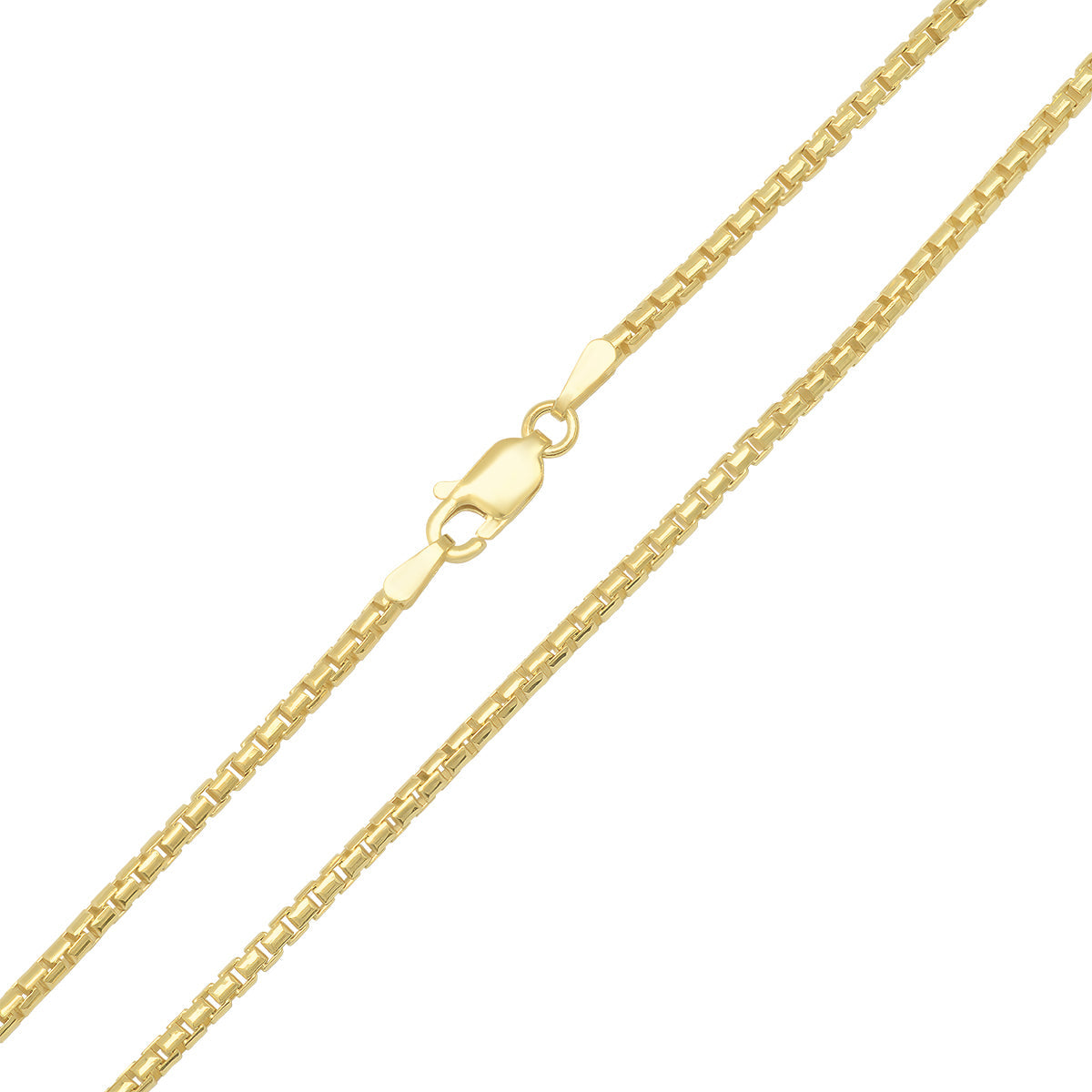 Sterling Silver Italian Unisex Round Box Chain - 18"-24" - Charming Charlie
