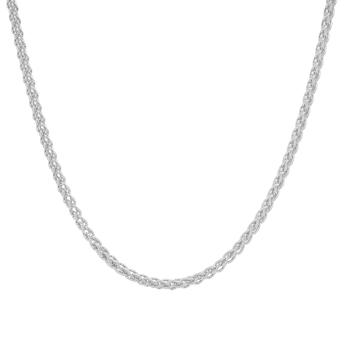 Sterling Silver Italian Unisex Foxtail Wheat Chain - 18"-24" - Charming Charlie