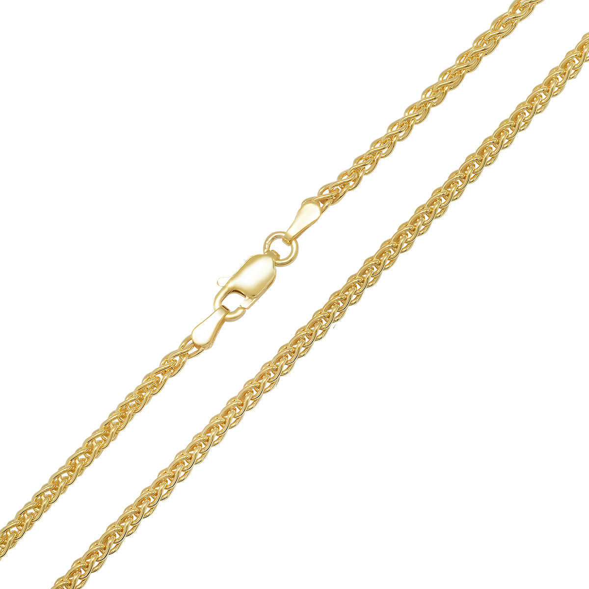 Sterling Silver Italian Unisex Foxtail Wheat Chain - 18"-24" - Charming Charlie
