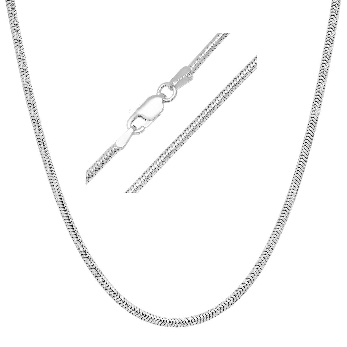 Sterling Silver Italian Unisex Snake Chain - 18"-24" - Charming Charlie