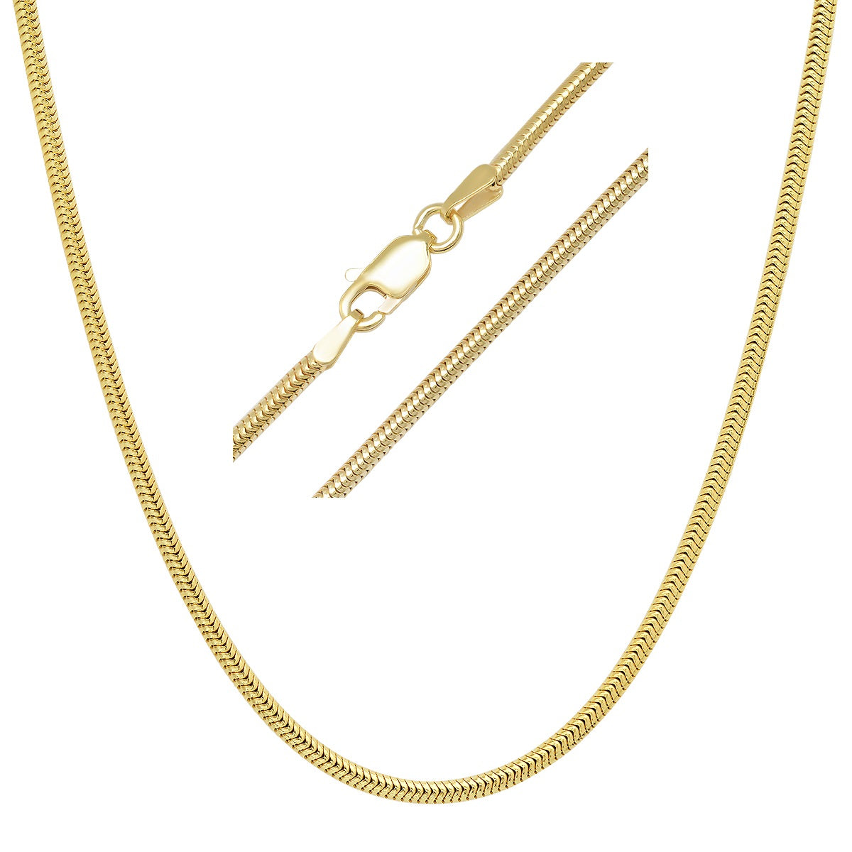 Sterling Silver Italian Unisex Snake Chain - 18"-24" - Charming Charlie