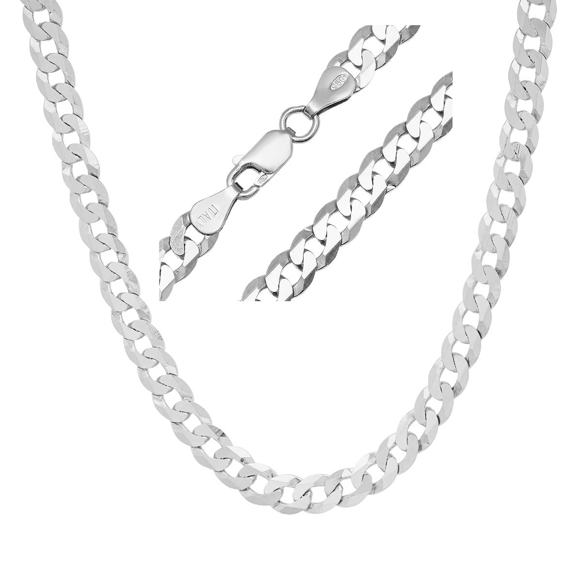 Italian Sterling Silver Thick/Heavy Miami Cuban Curb Chain - 22"-30" - Charming Charlie