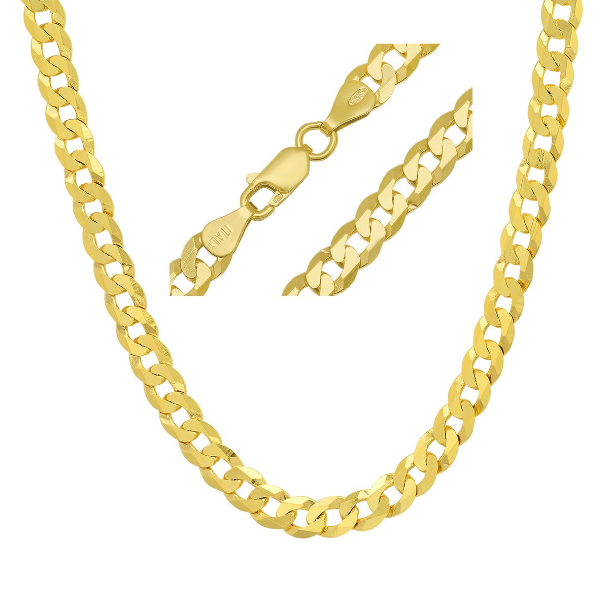 Italian Sterling Silver Thick/Heavy Miami Cuban Curb Chain - 22"-30" - Charming Charlie