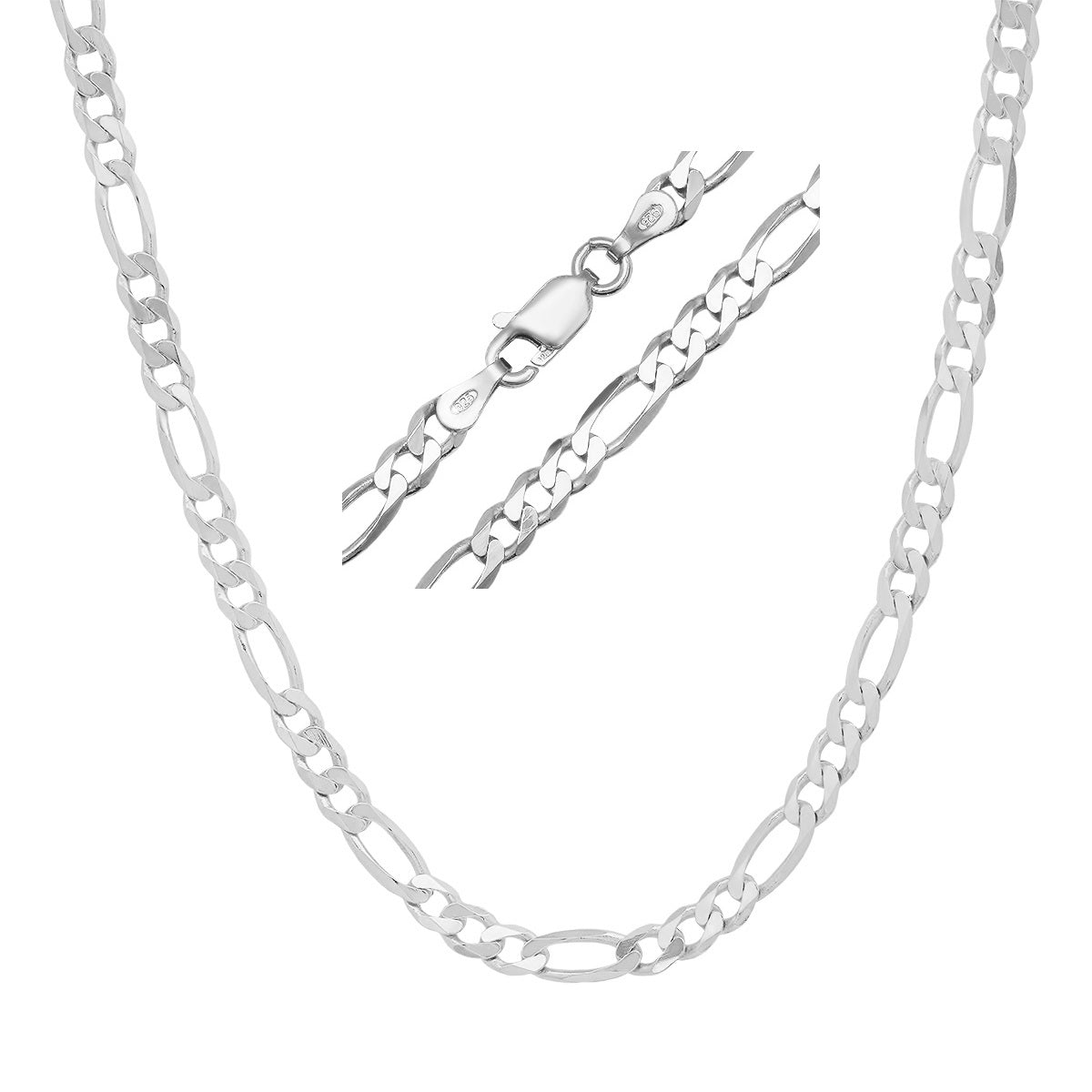 Sterling Silver Italian Unisex Figaro Chain - 20"-24" - Charming Charlie