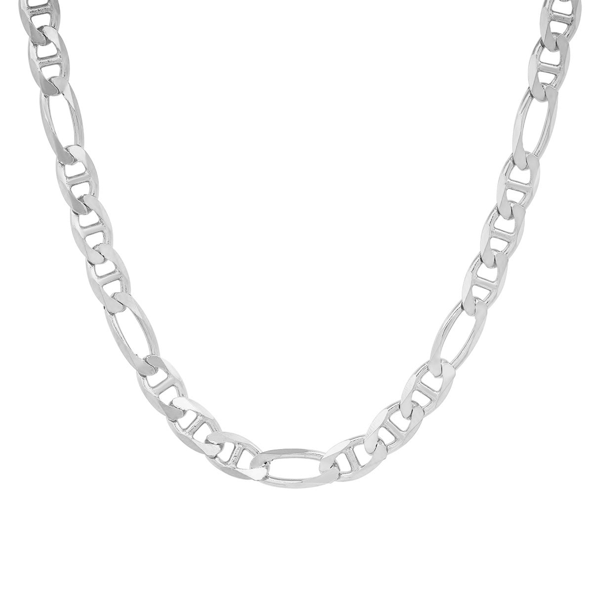 Sterling Silver Italian Unisex Figaro Gucci Mariner Chain - 22"-24" - Charming Charlie