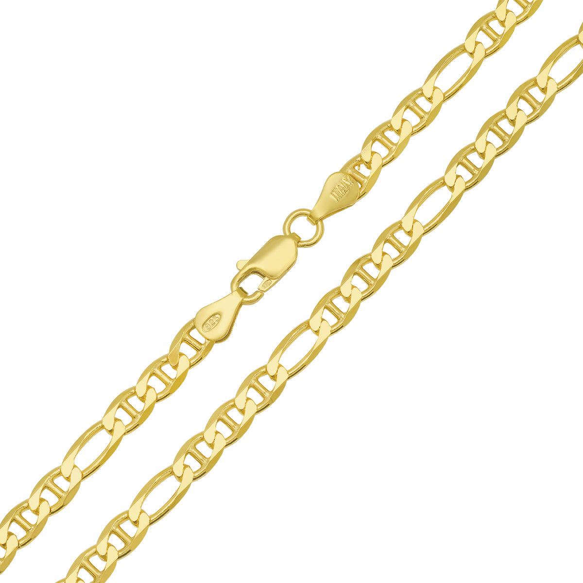Sterling Silver Italian Unisex Figaro Gucci Mariner Chain - 22"-24" - Charming Charlie