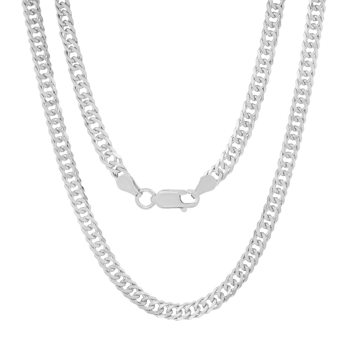 Sterling Silver Italian Unisex Miami Cuban Double Curb Chain - 22"-24" - Charming Charlie