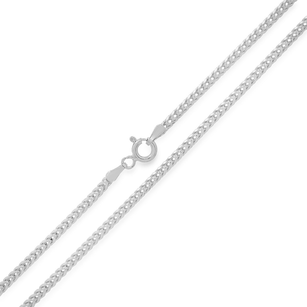 Sterling Silver Italian Unisex Box Franco Chain - 18"-24" - Charming Charlie