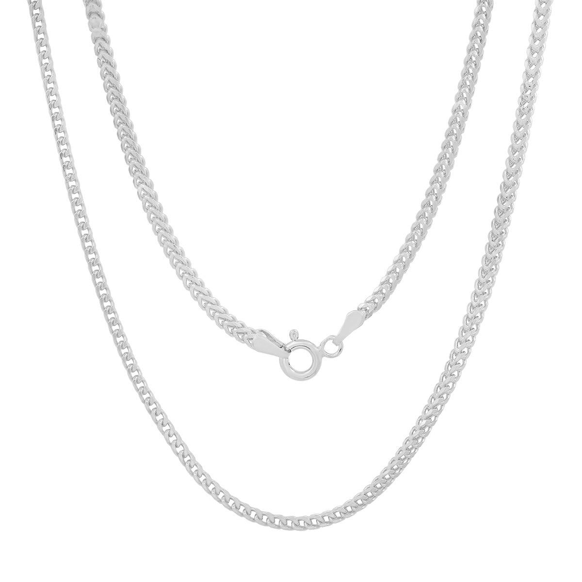 Sterling Silver Italian Unisex Box Franco Chain - 18"-24" - Charming Charlie