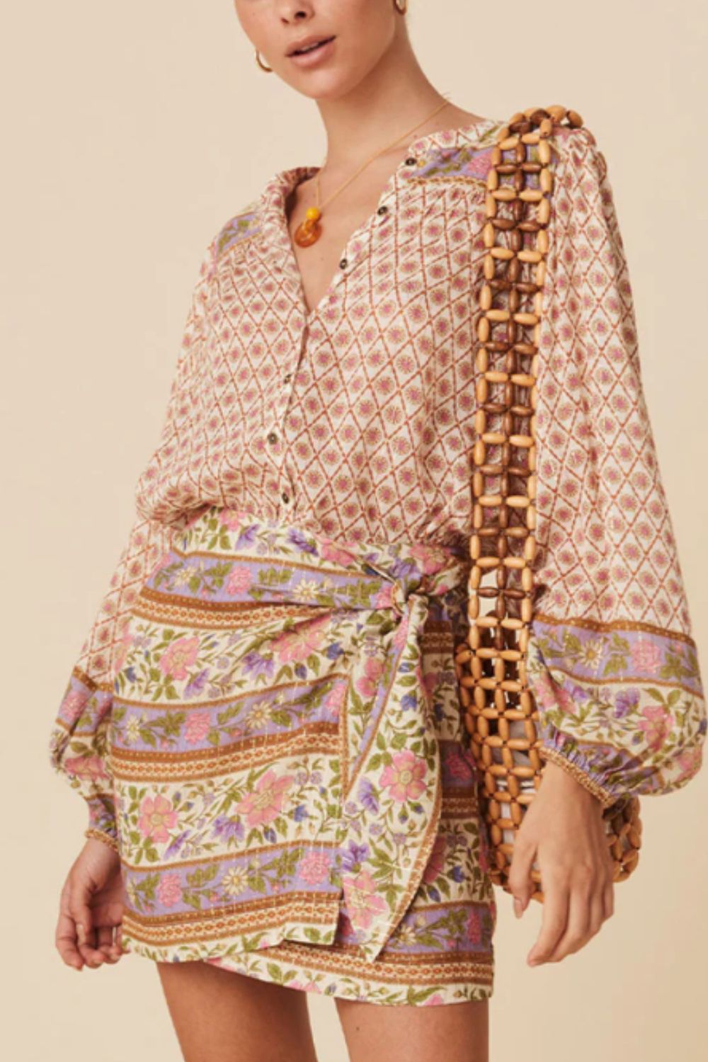 Printed Button Down Long Sleeve Shirt - Charming Charlie