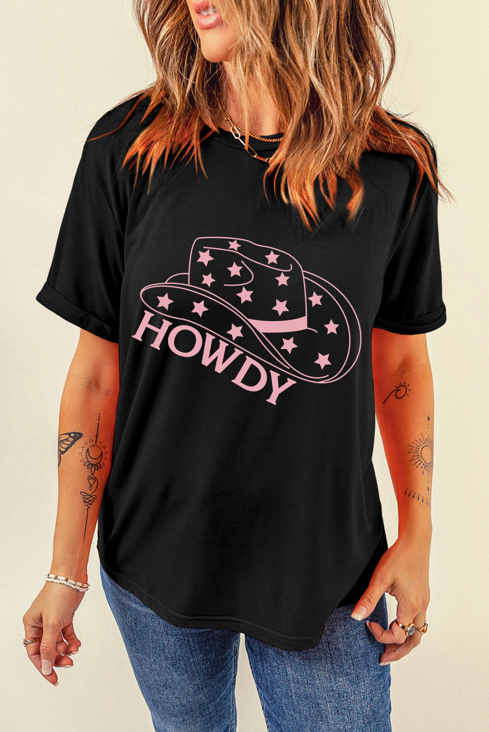 HOWDY Round Neck Short Sleeve T-Shirt - Charming Charlie