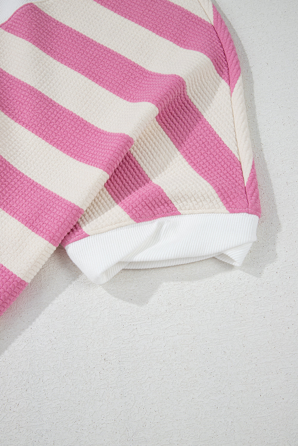 High-Low Striped Round Neck Short Sleeve T-Shirt - Charming Charlie