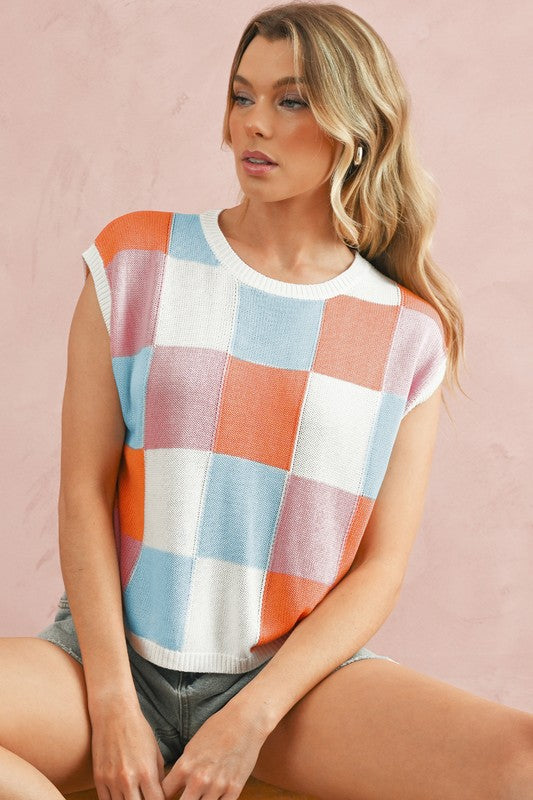 Color Block Cap Sleeve Sweater - Charming Charlie