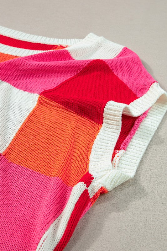 Color Block Cap Sleeve Sweater - Charming Charlie