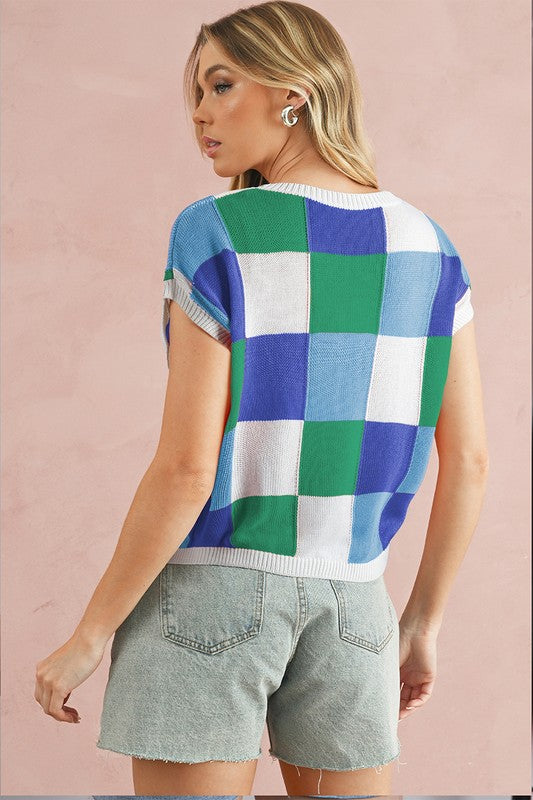 Color Block Cap Sleeve Sweater - Charming Charlie