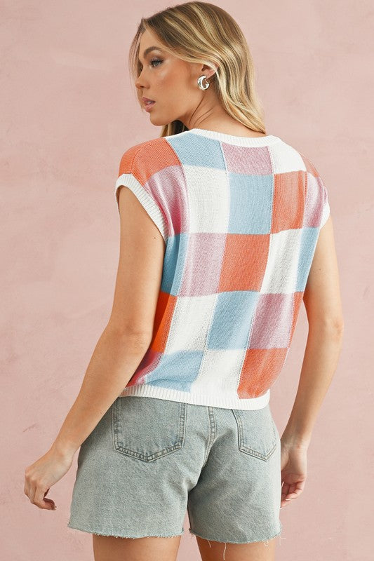 Color Block Cap Sleeve Sweater - Charming Charlie