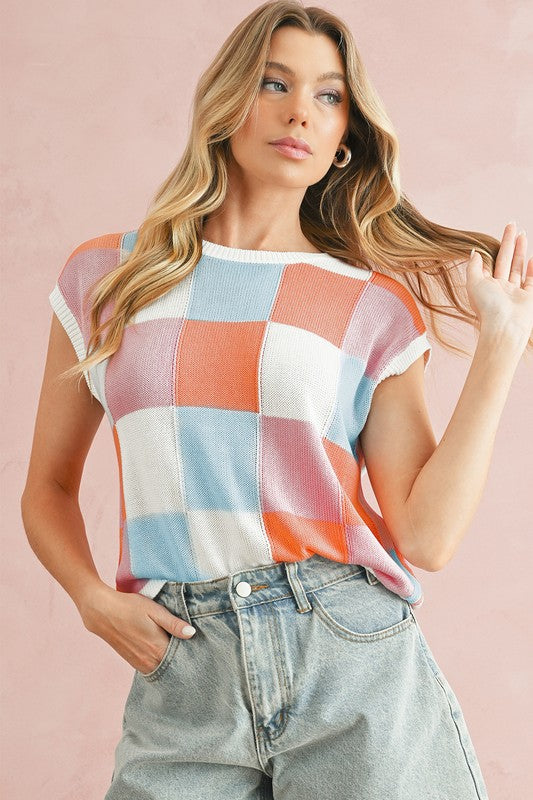 Color Block Cap Sleeve Sweater - Charming Charlie