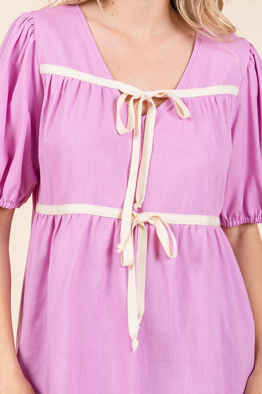 Plus Piping Detail Babydoll Top - Charming Charlie