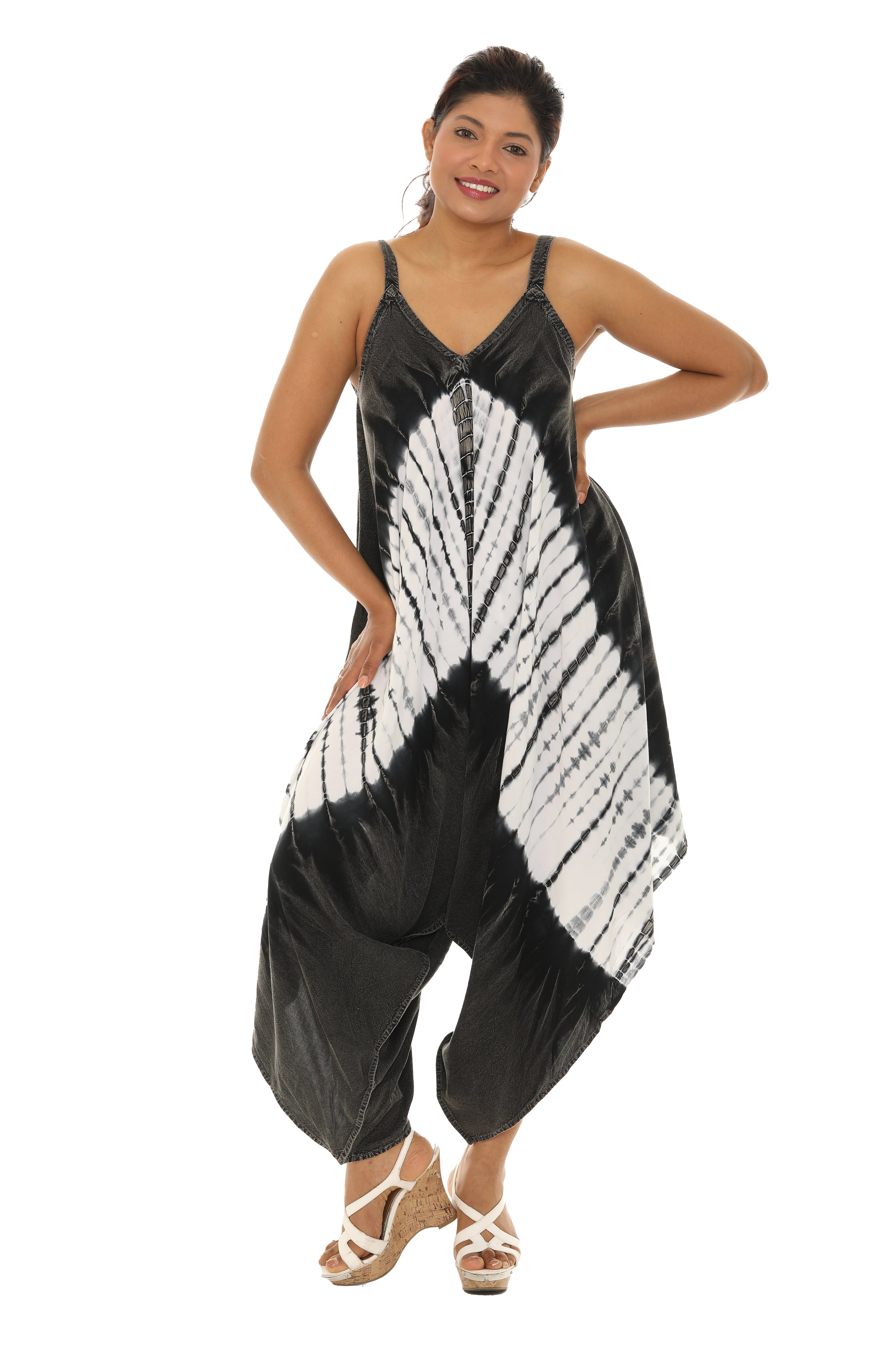 Tie-Dye Wide Leg Harem Jumpsuit - Shoreline Wear, Inc.