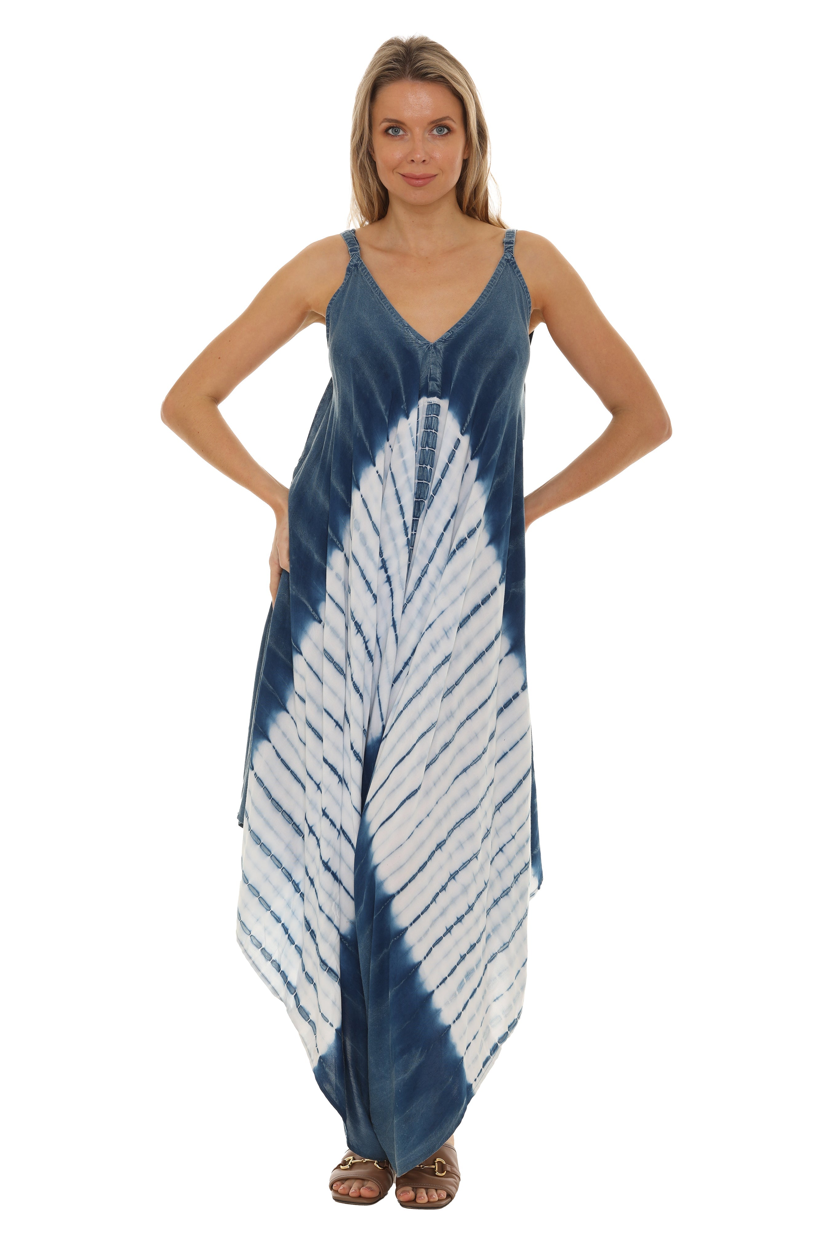Tie-Dye Wide Leg Harem Jumpsuit - Shoreline Wear, Inc.
