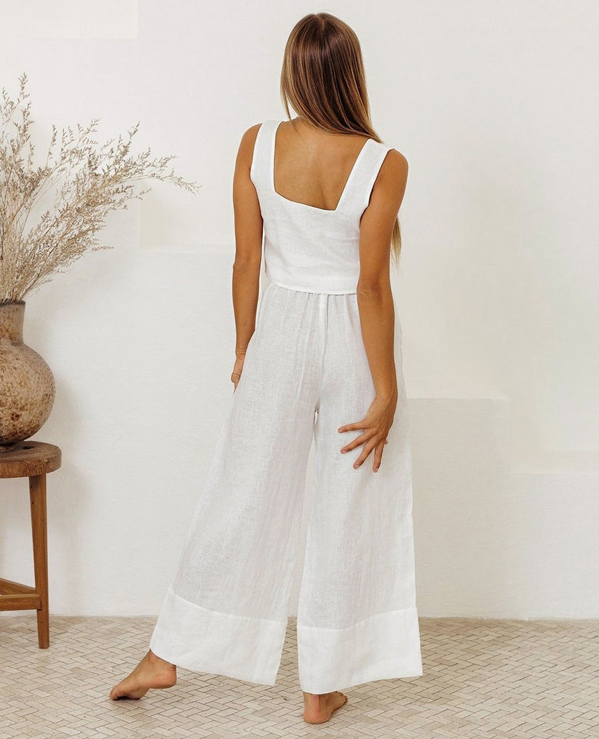 Square Neck Sleeveless Top and Pants Set - Charming Charlie