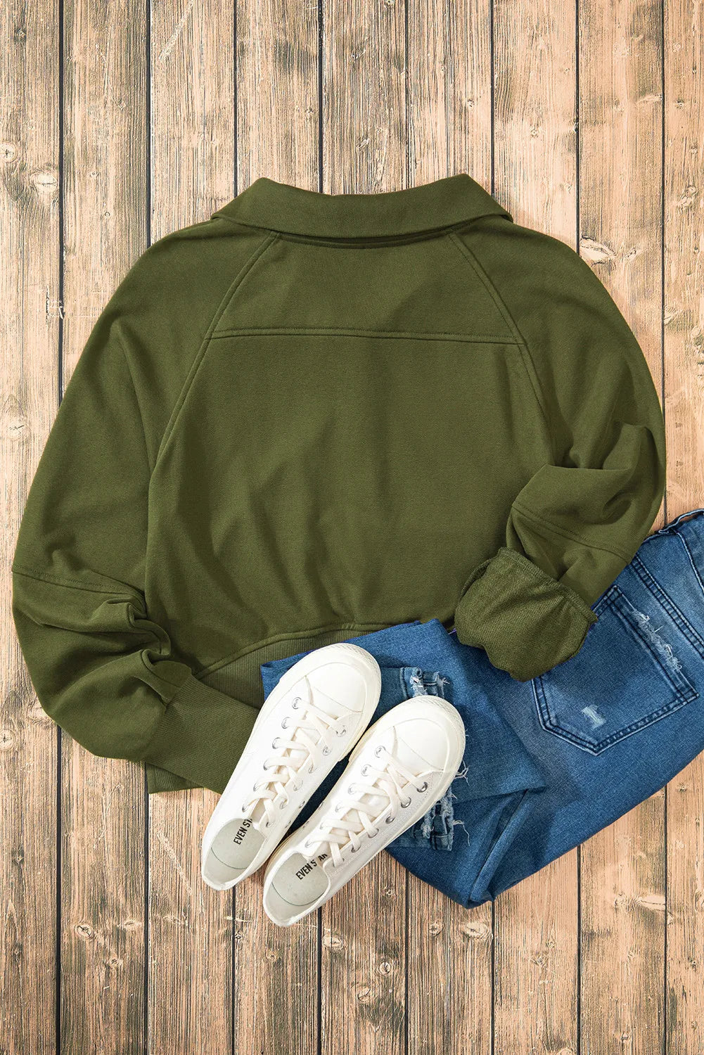 Half Zip Long Sleeve Sweatshirt - Charming Charlie