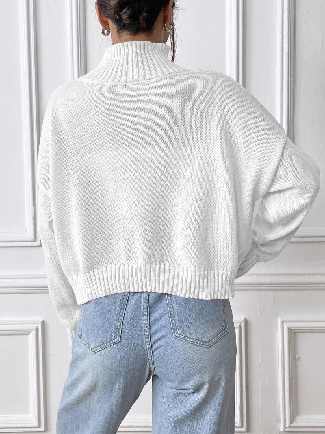 Bow Turtleneck Long Sleeve Sweater - Charming Charlie