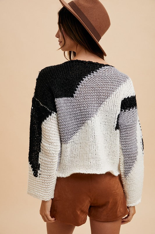 Annie Wear Color Block Drop Shoulder Sweater - Charming Charlie