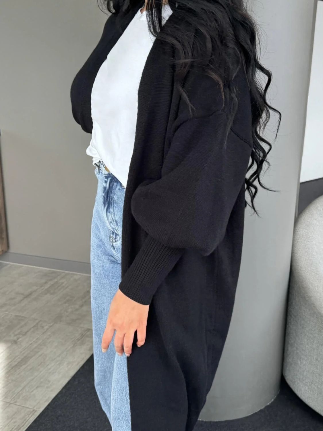 Open Front Dropped Shoulder Cardigan - Charming Charlie