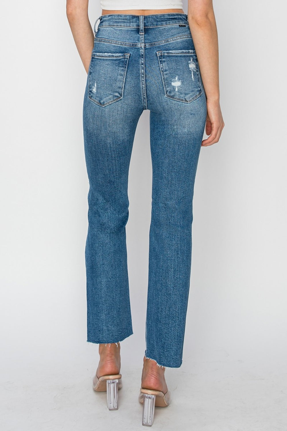 RISEN High Rise Distressed Ankle Jeans - Charming Charlie