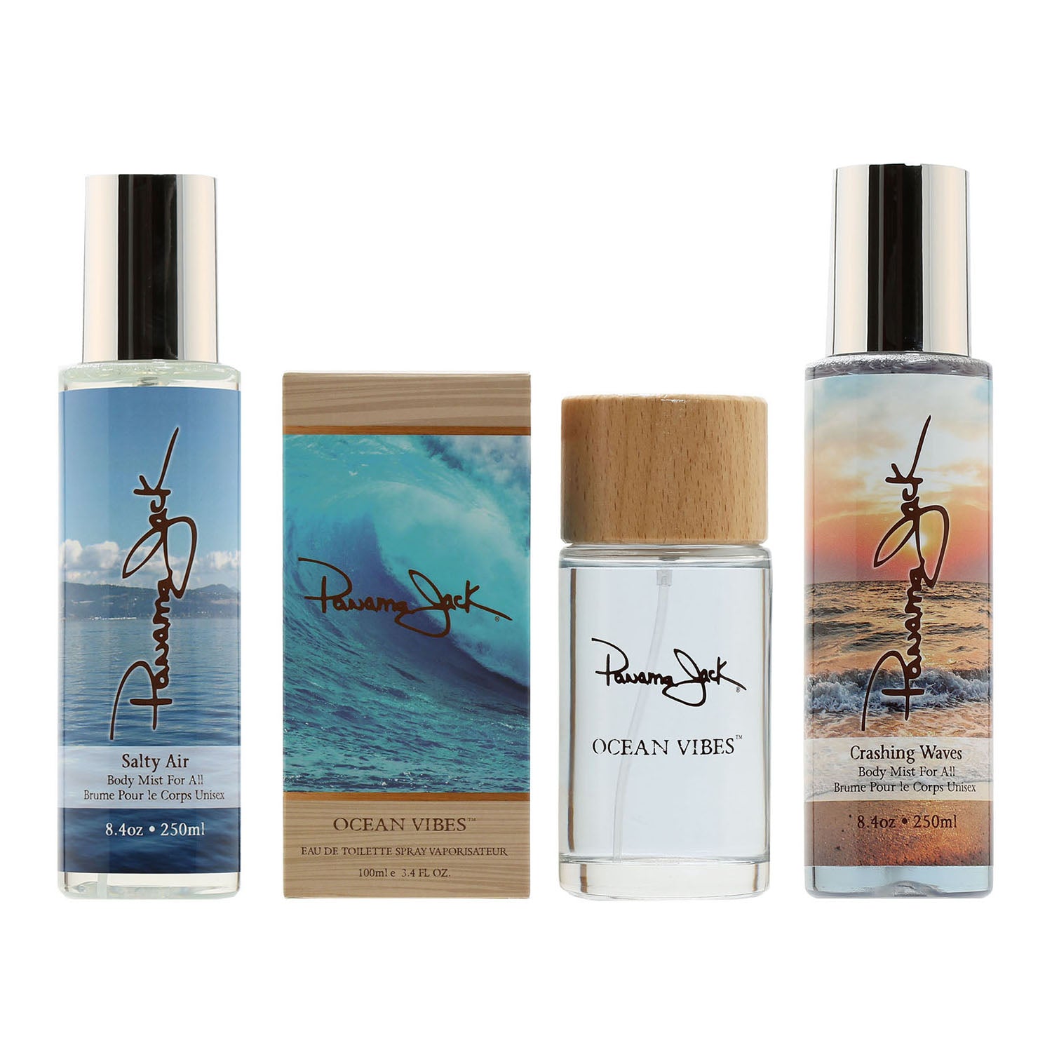 TRIO PANAMA JACK - OCEAN VIBES 3.4 OZ EDT SPRAY, 8.4 OZ SALT AIR BODY MIST, 8.4 OZ CRASHING WAVES BODY MIST - Charming Charlie
