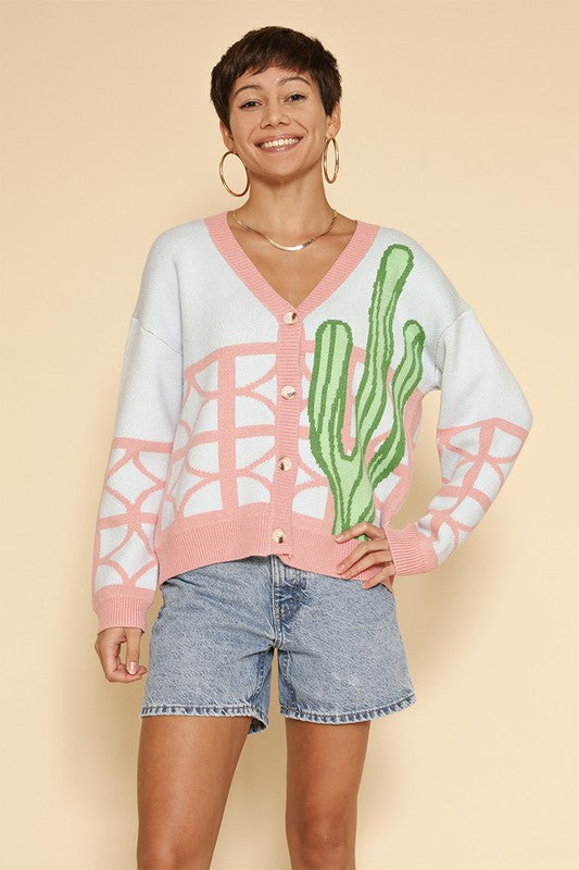 Cactus resort knit cardigan - Charming Charlie
