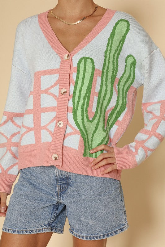 Cactus resort knit cardigan - Charming Charlie