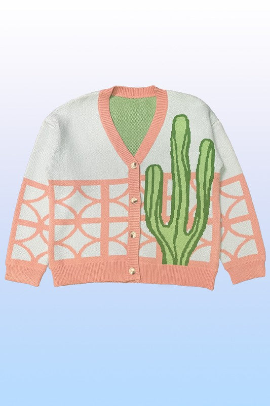 Cactus resort knit cardigan - Charming Charlie