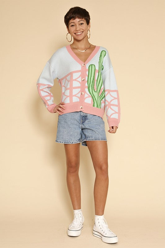 Cactus resort knit cardigan - Charming Charlie